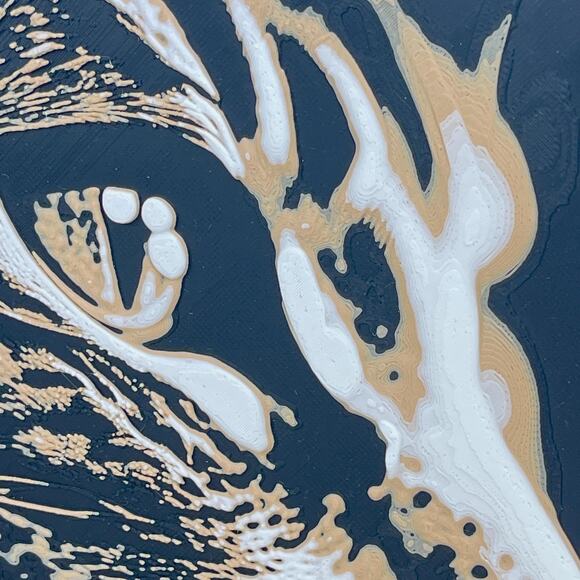 Cat Silhouette Wall Art: Textured Realistic Feline Print, 7.5in Square - Picture 3 of 9